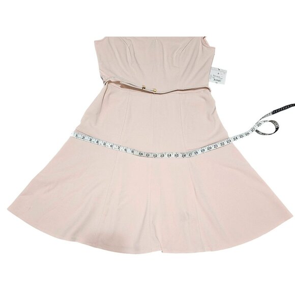 Liz Claiborne Womens Pink Short-Sleeve V-Neck Belted A-Line Dress Size 8 - Picture 12 of 14
